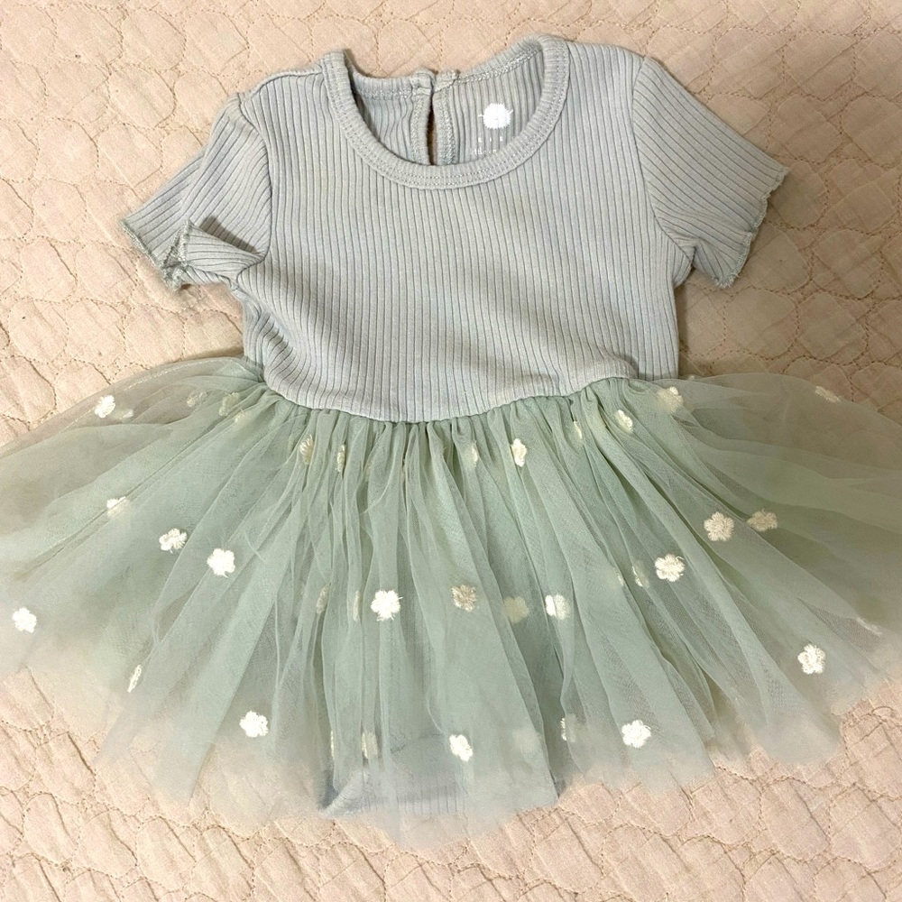 Organic Cotton Tulle Tutu Dress Rise Little Earthling Size 3-6 Months VGUC